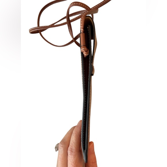 CELINE X HEDI SLIMANE LEATHER CROSSBODY SUNGLASSES OR PHONE CASE POUCH BROWN NEW - Picture 7 of 7